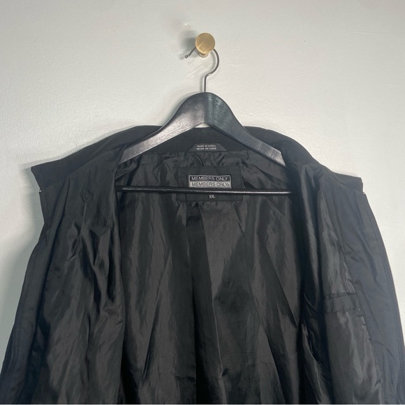 Vintage Members Only Racer Jacket Mens XXL Black Lightweight Zip Up Bomber Coat - Picture 5 of 16